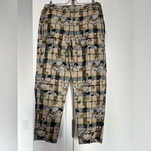 NWT Zara plaid and embroidered trousers